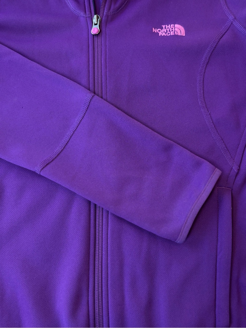 The North Face Purple Full Zip Performance Jacket Size Medium Fleece Lined - Picture 9 of 10